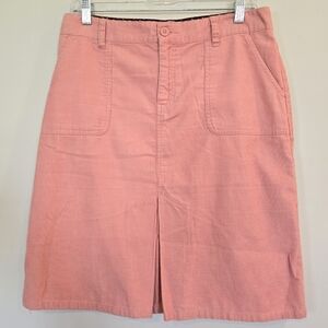 Old Navy Women's Skirt Sz 8 Pencil Knee Length Pink Corduroy Casual‎ Pockets.E97